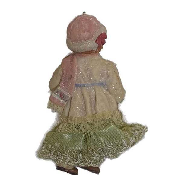 Vintage Victorian Style Doll Ornament classic winter Christmas gift 1980s girl - Picture 5 of 7